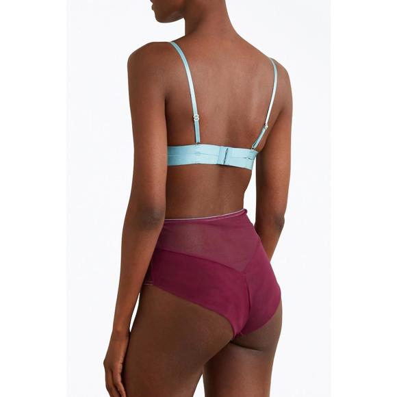 NEW DORA LARSEN orla lace high waist knicker in dark purple - Picture 3 of 4